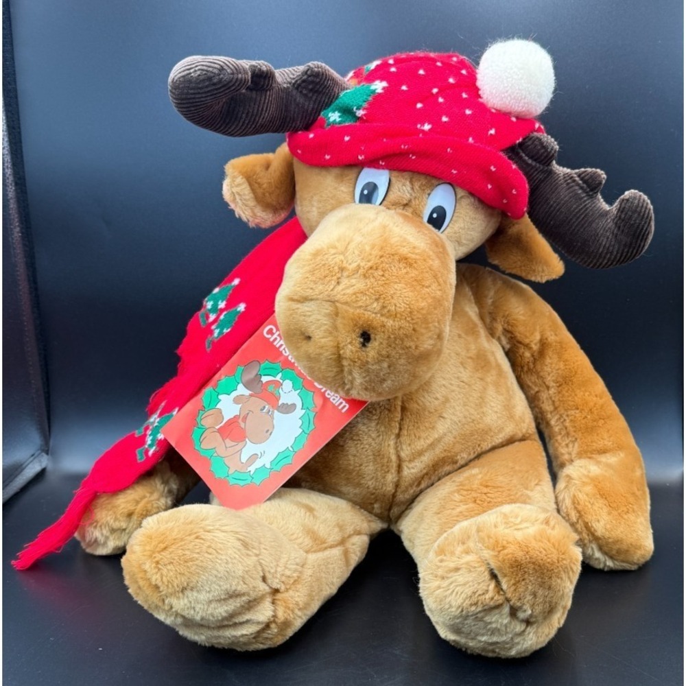 Commonwealth Vintage 1986 Mooseltoe Christmas Moose Plush 23" w/ Tags, NOS